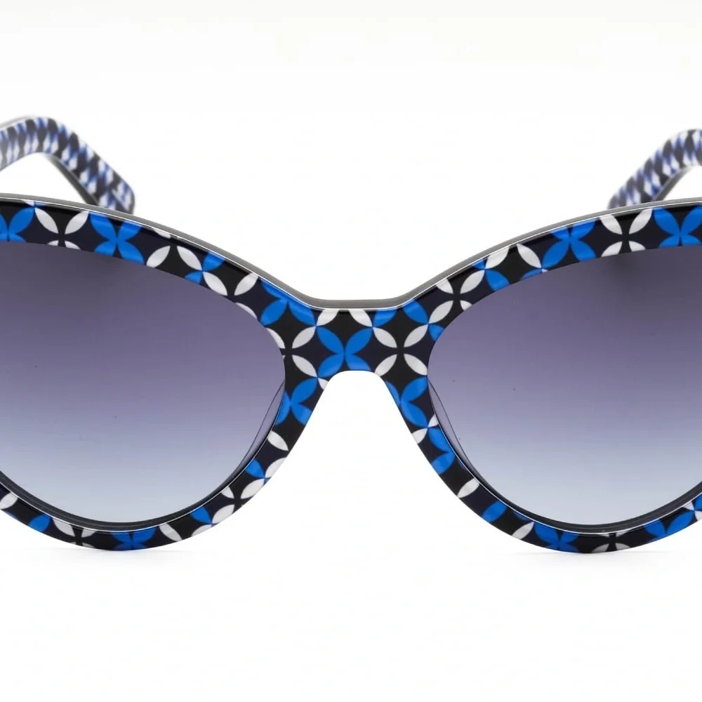KATE SPADE PAISLEIGH/S S6F9O BLUE WHITE FLORAL Sunglasses 140MM CAT EYE GRADIENT - Picture 4 of 10